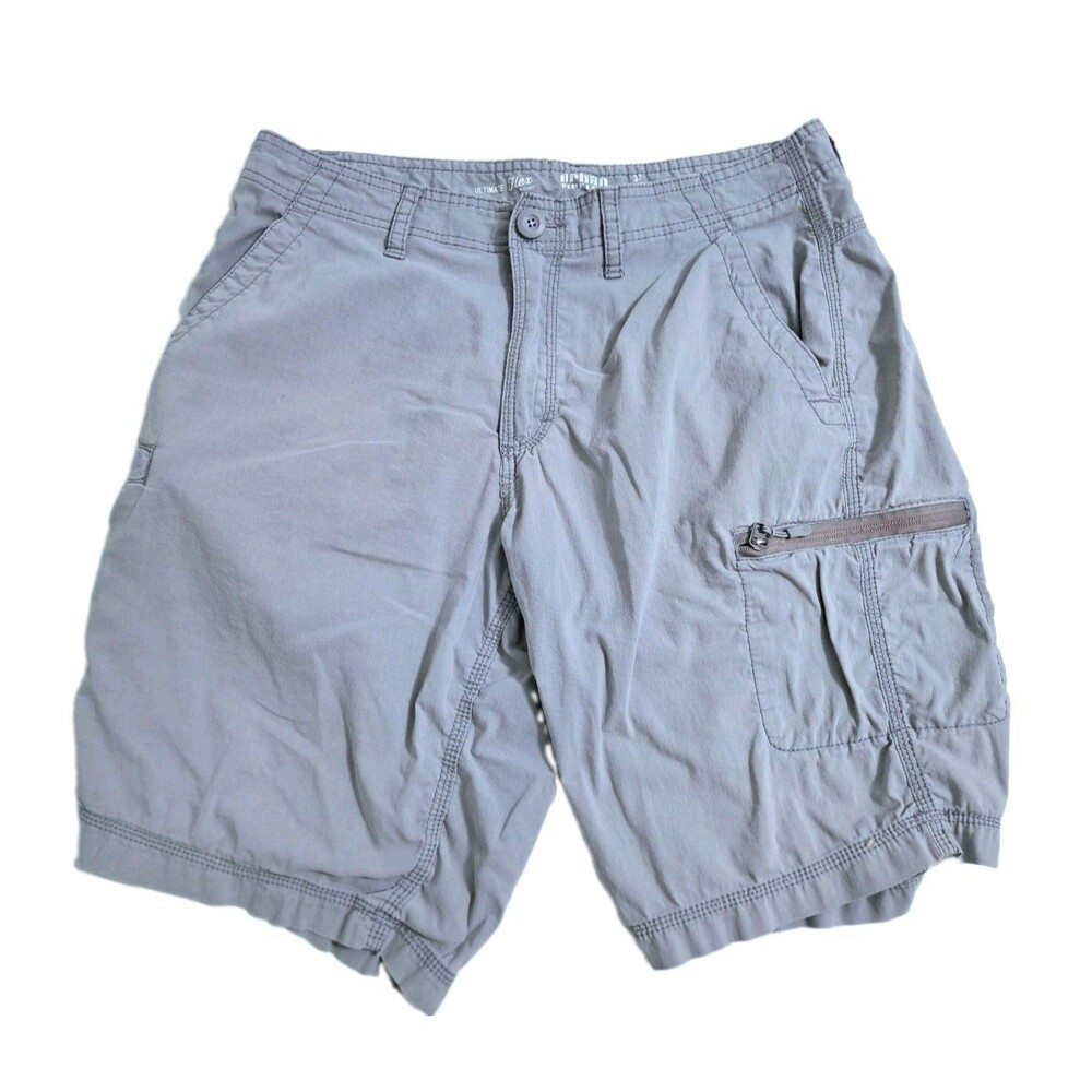 Urban Pipeline Hits Knee Flex Cargo Shorts Mens 32 Nylon Trail Hike Zip Pocket